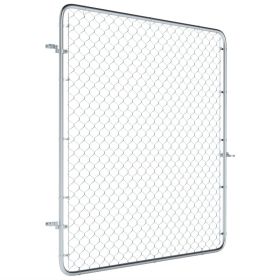 Garden Gate Chain Link Fence Gate, Galvanized Steel Garden Door for Yard Entrance Way, 70.9 x 70.9 in., Silver (Option: Silver-1830x325x80 mm)