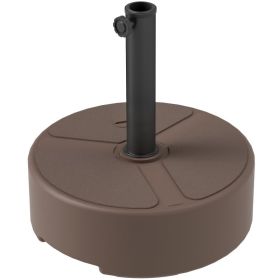 Round Patio Umbrella Base Holder, Heavy Duty Outdoor Umbrella Stand Base, Filled Up To 44lbs With Stand Or 40lbs With Water For Garden, Poolside, (Option: Brown)