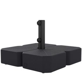 Patio Umbrella Base with Wheels Outdoor Umbrella Stand Holder for 1.5"/1.9" Poles Black (Option: Black-565x610x170 mm)
