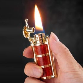 Vintage Trench Lighter,Pure Copper Cool Lighters,Reusable Windproof Antique Lighter,Soft Flame Kerosene Lighters for Collection Decorative Gift ( (Model: B)