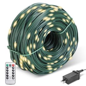 330FT String Lights Outdoor Christmas Decoration Lights With Remote IP44 Waterproof 8 Lighting Modes 8 Brightness Timer Plug In Fairy Light Xmas (Option: Warm Lighting)